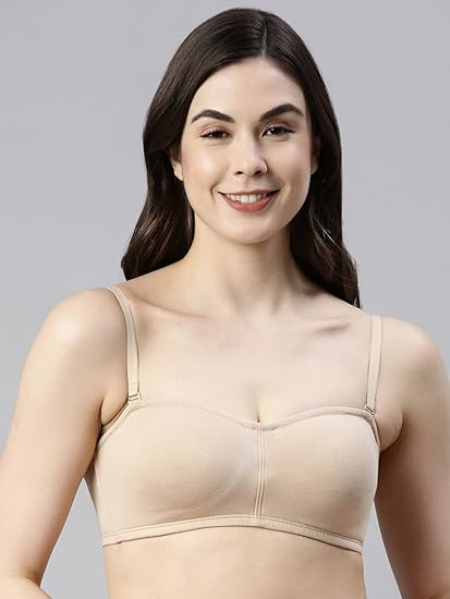 Enamor Women's Strapless & Multiway Cotton Tube Bra – Non-Padded, Wirefree, High-Coverage | A019